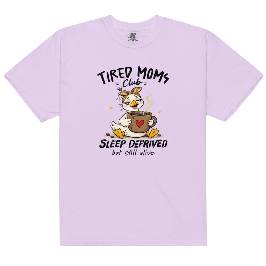 tired mom club heavyweight t shirt funny mom life graphic tee