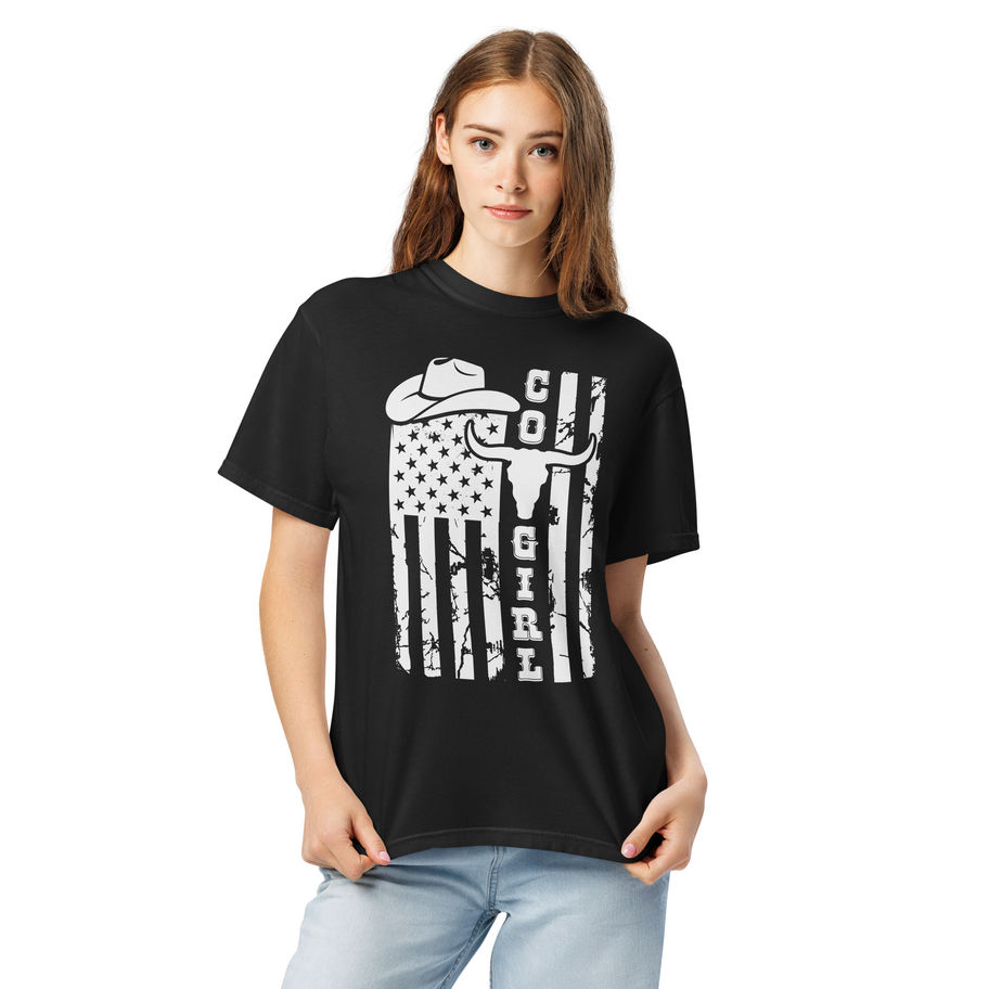 cowgirl heavyweight t-shirt western graphic tee country style outfit women