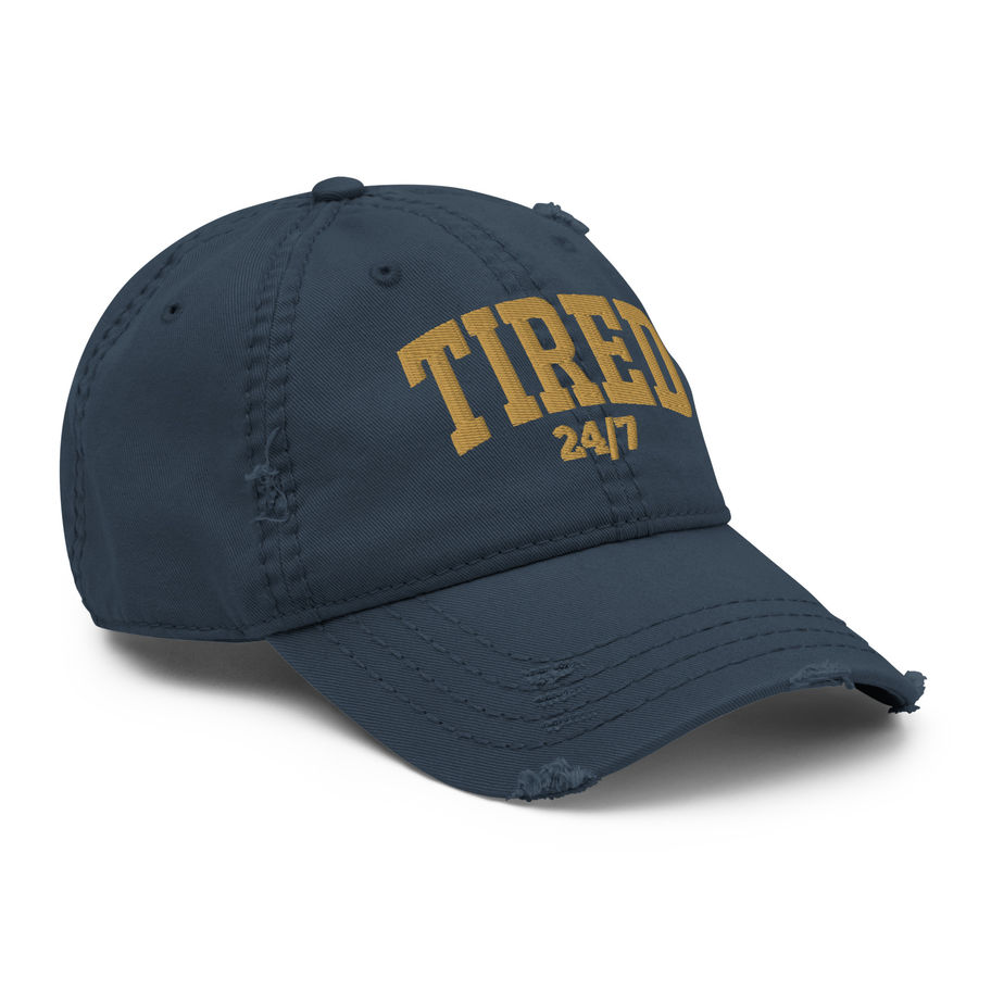 Tired 24/7 Distressed Dad Hat