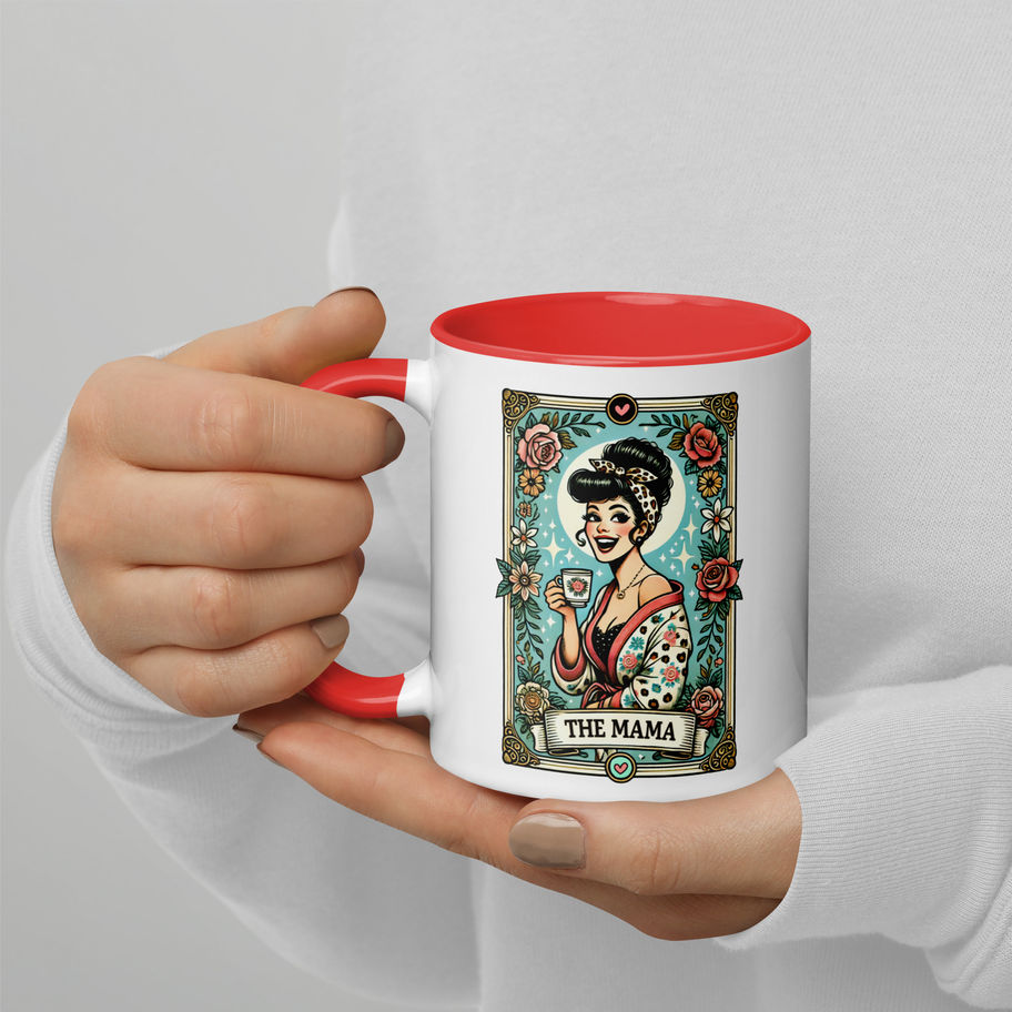 Mama Card Mug | Color Inside Ceramic Coffee Cup for Moms