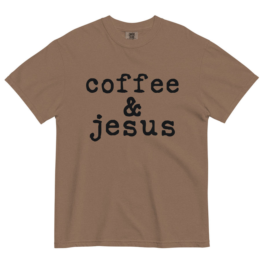 faith and coffee black graphic espresso tee color