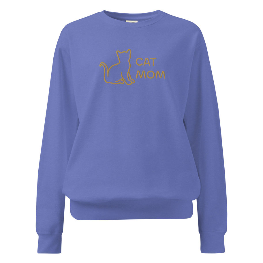 Cat Mom Sweatshirt | Minimalist Cat Outline Crewneck