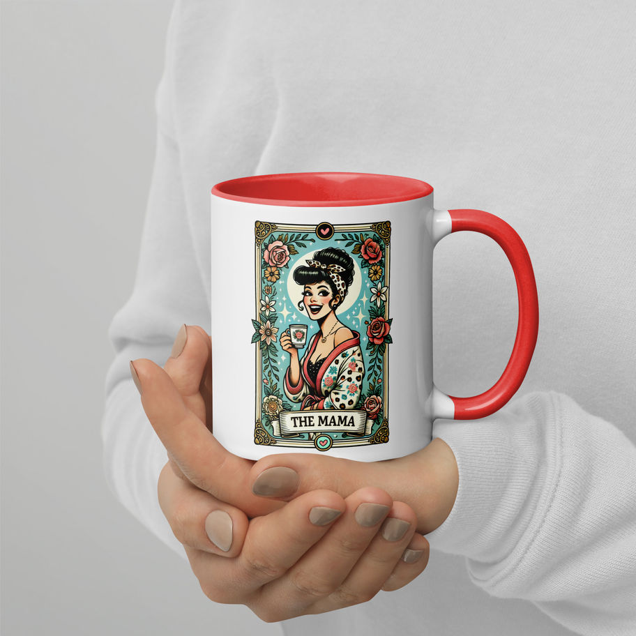 Mama Card Mug | Color Inside Ceramic Coffee Cup for Moms