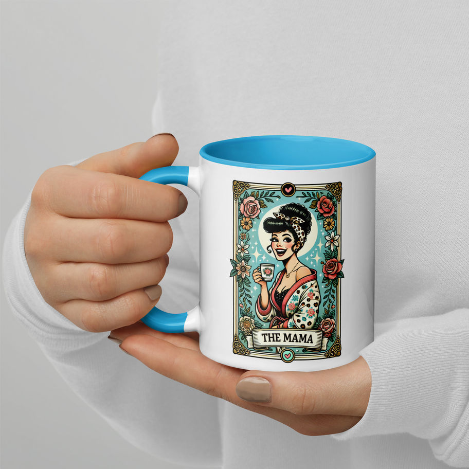 Mama Card Mug | Color Inside Ceramic Coffee Cup for Moms