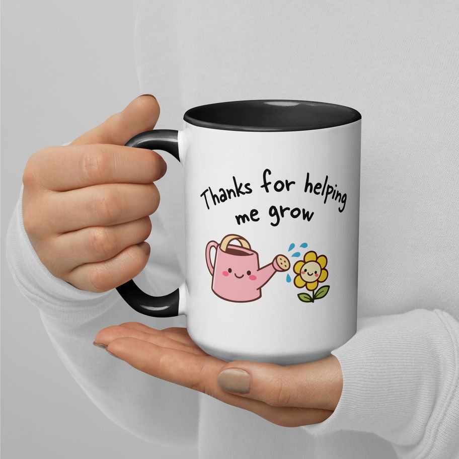 “Thanks” Color Inside Mug | Funny Cute Ceramic Coffee Cup