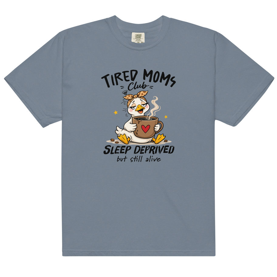 tired mom club heavyweight t shirt funny mom life graphic tee