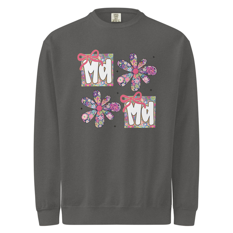 mama patchwork sweatshirt floral bow mom crewneck cute cozy gift for moms