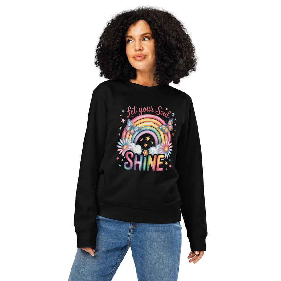colorful graphic let you soul shine black sweatshirt