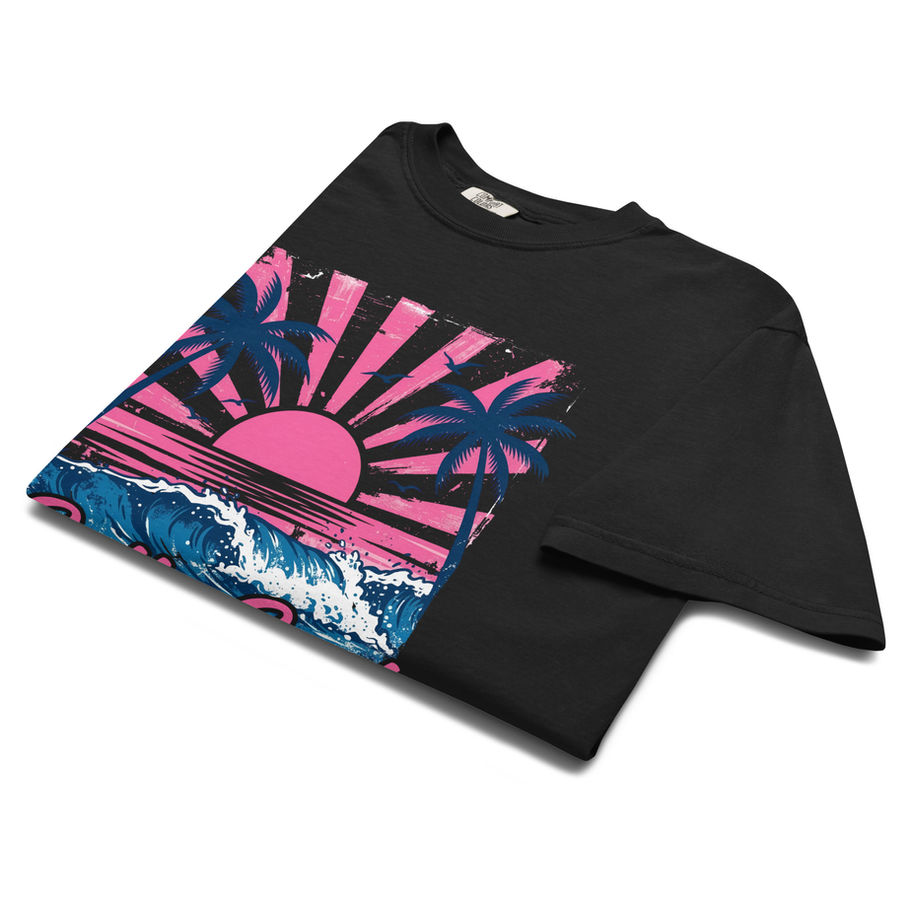 Salty soul graphic t-shirt with coastal beach inspired text design and relaxed summer ocean aesthetic.