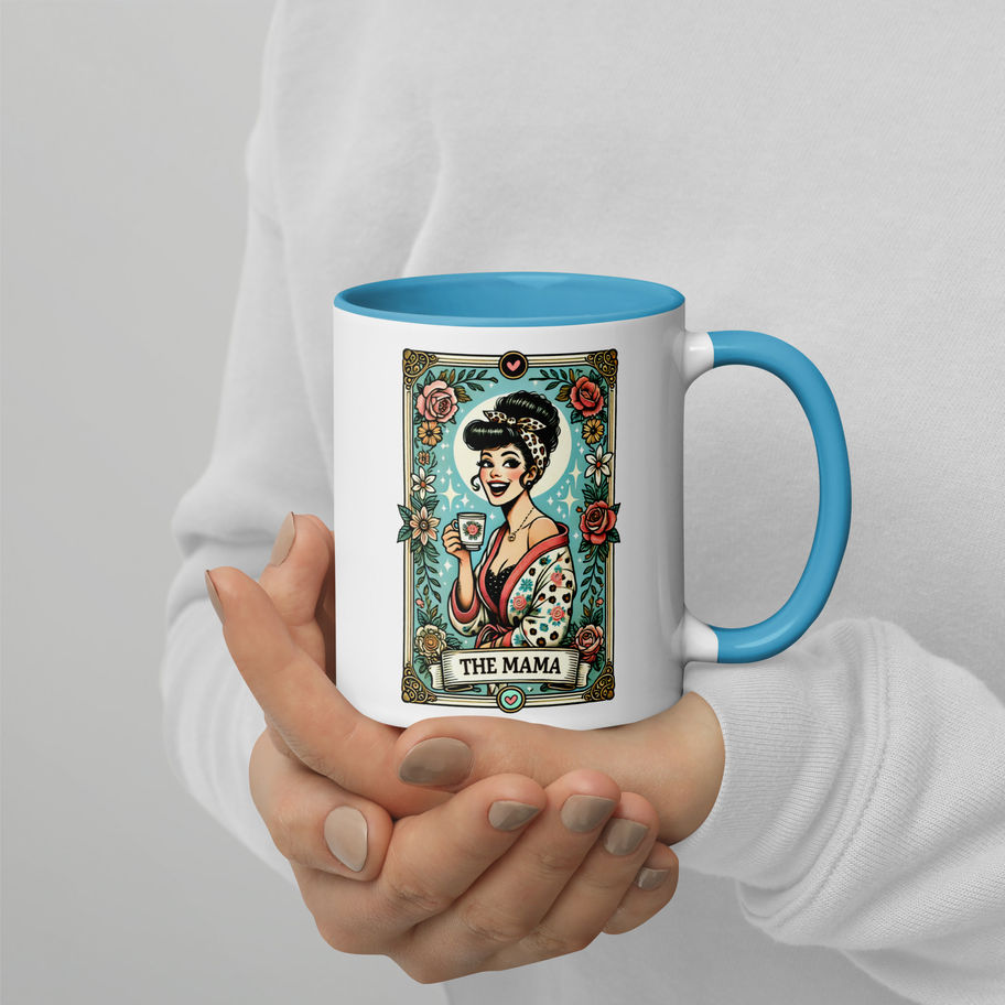 Mama Card Mug | Color Inside Ceramic Coffee Cup for Moms