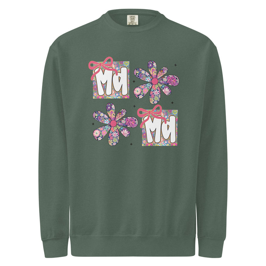 mama patchwork sweatshirt floral bow mom crewneck cute cozy gift for moms