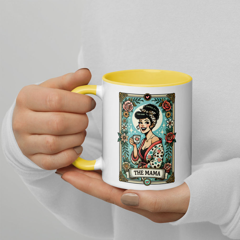 Mama Card Mug | Color Inside Ceramic Coffee Cup for Moms