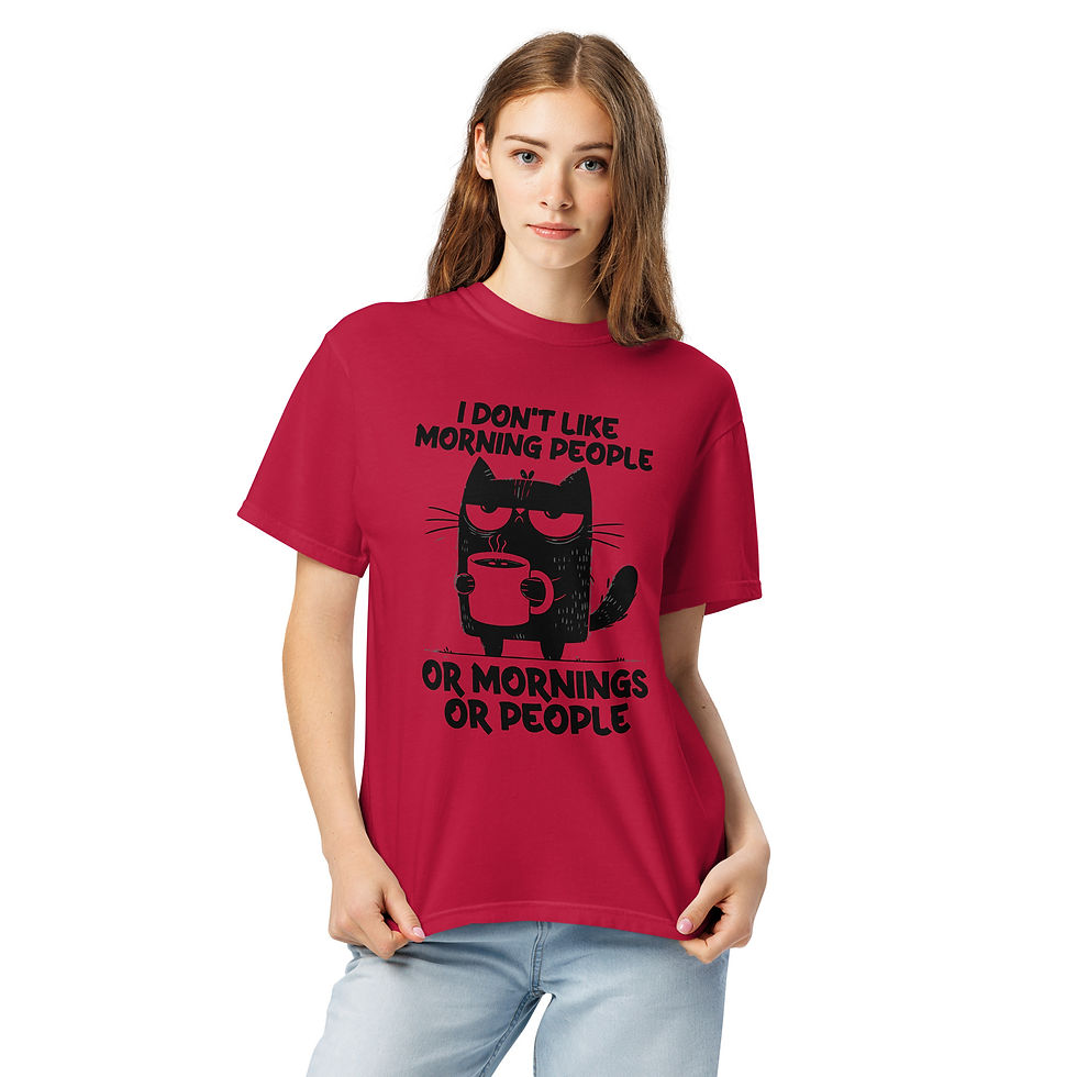 I Don’t Like Morning People Cat Tee – Funny Sarcastic Shirt