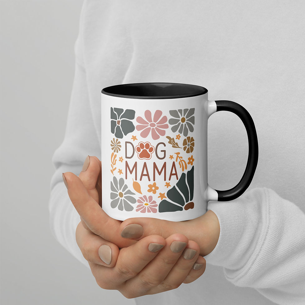 Dog Mama Mug with Color Inside