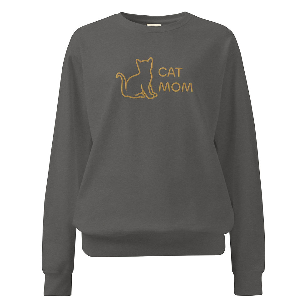 Cat Mom Sweatshirt | Minimalist Cat Outline Crewneck