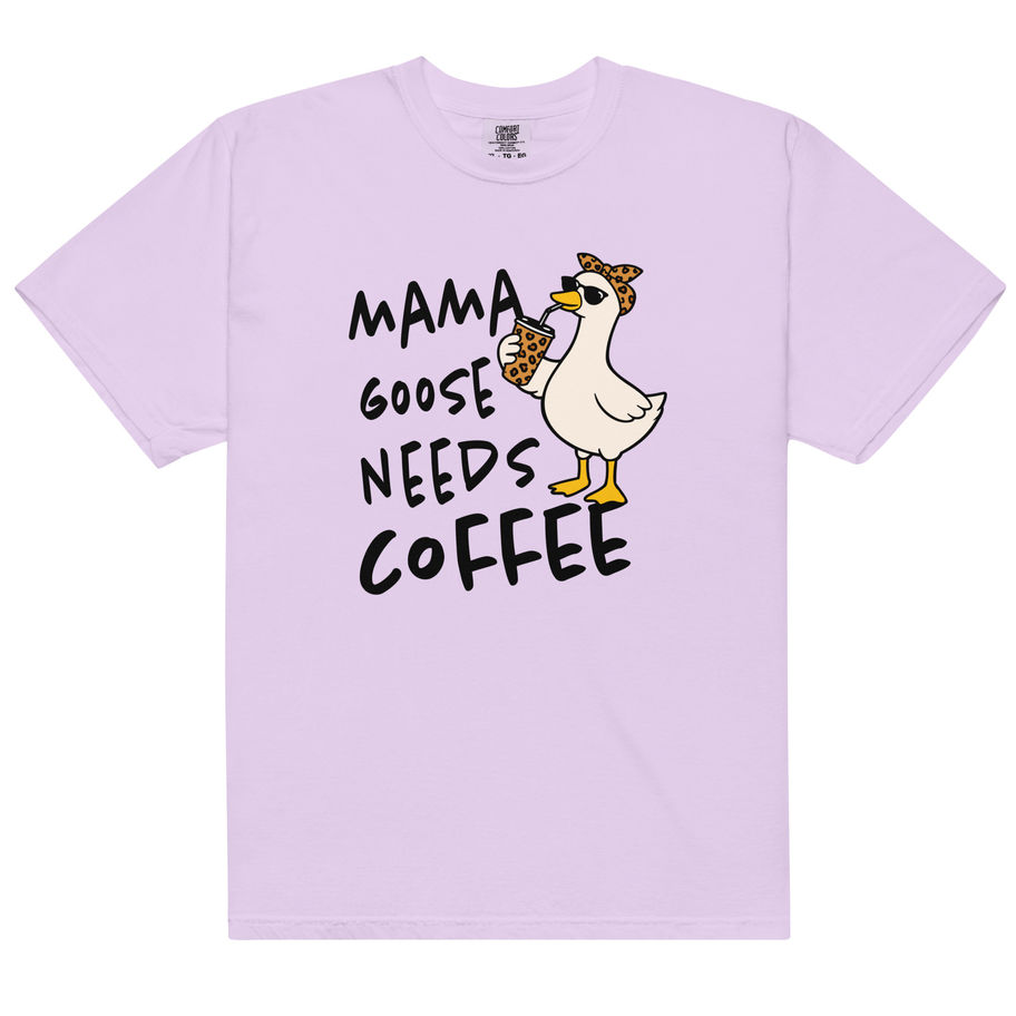 mama goose needs coffee heavyweight funny mom graphic tee
