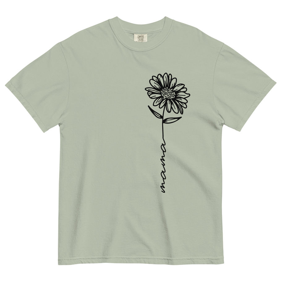 Mama flower black graphic tee