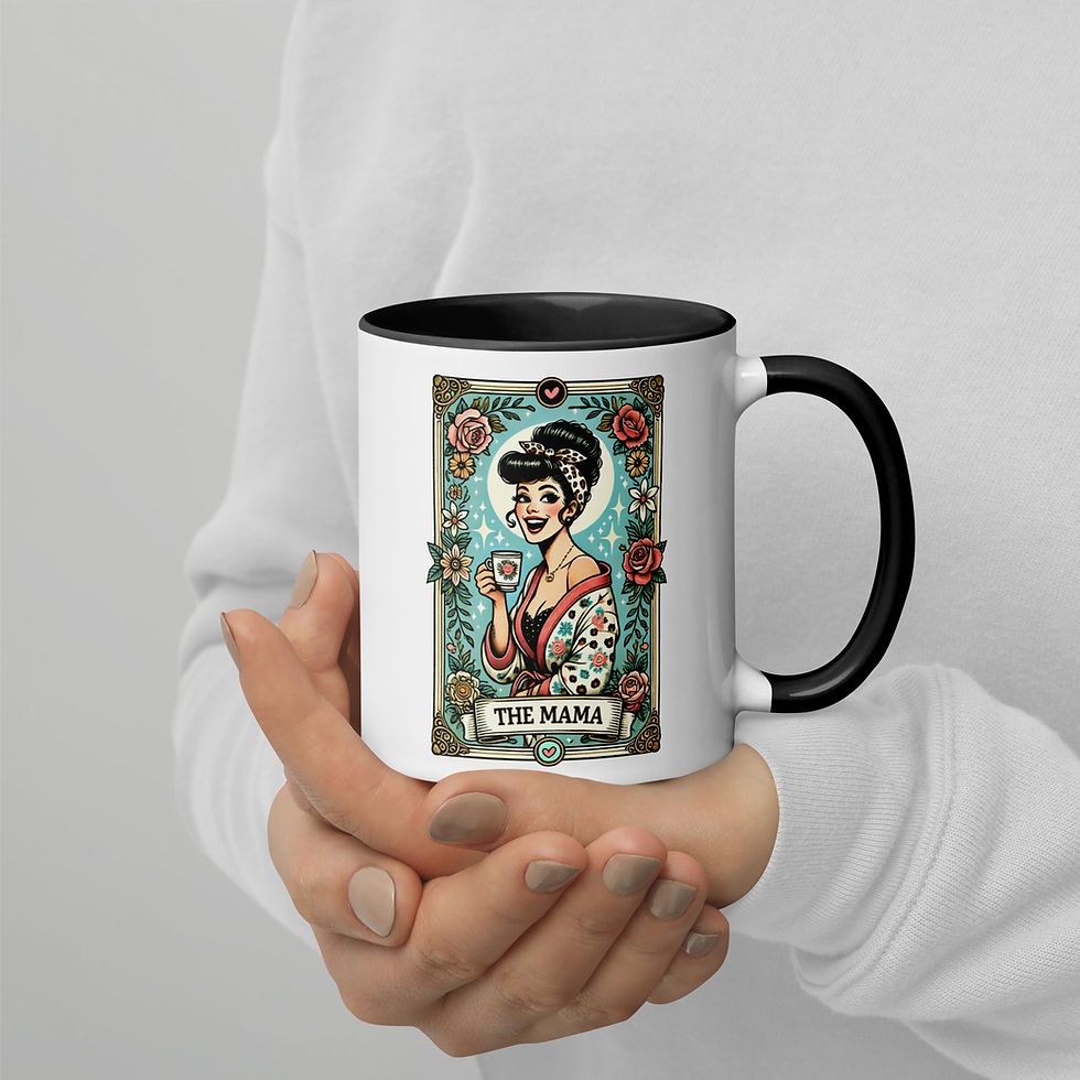 Mama Card Mug | Color Inside Ceramic Coffee Cup for Moms