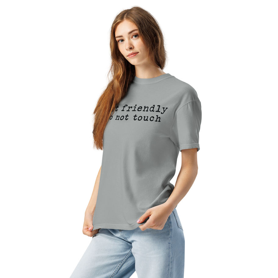 not friendly do not touch shirt funny graphic tee bold text design