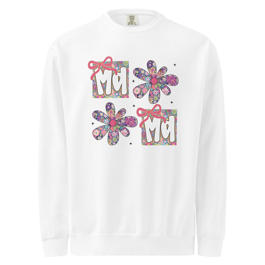 mama patchwork sweatshirt floral bow mom crewneck cute cozy gift for moms