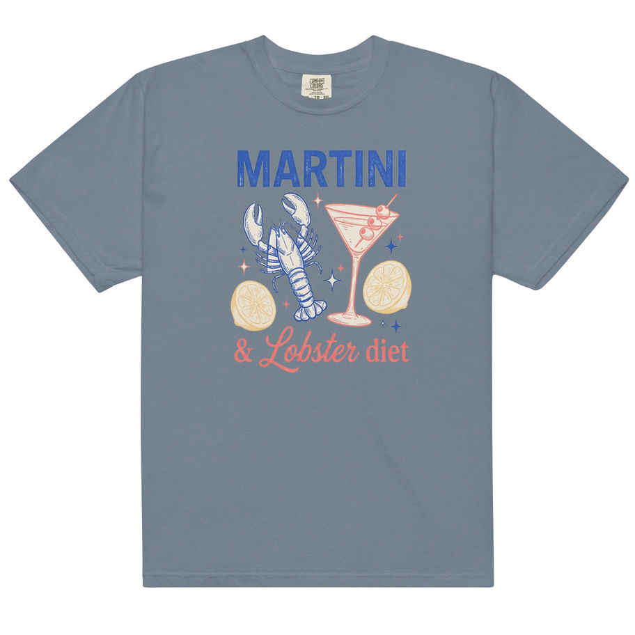 Funny martini and lobster diet graphic t shirt for beach vacations  Keywords:
