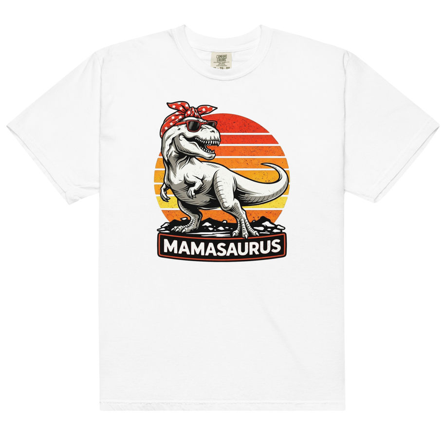 Mamasaurus Heavyweight T-Shirt | Funny Mom Dinosaur Tee