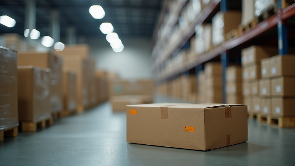 Eye-level view of a return shipment being processed