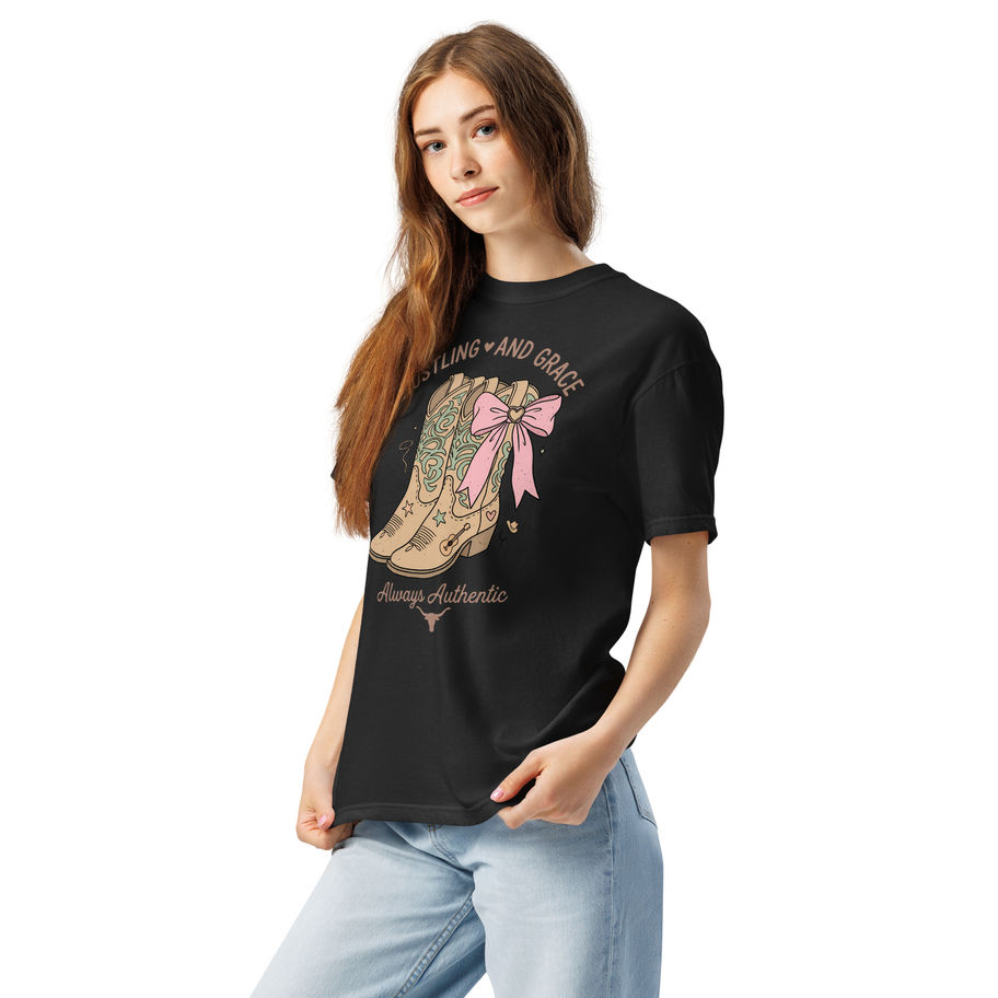 Hustling and Grace Always Authentic Heavyweight T-Shirt