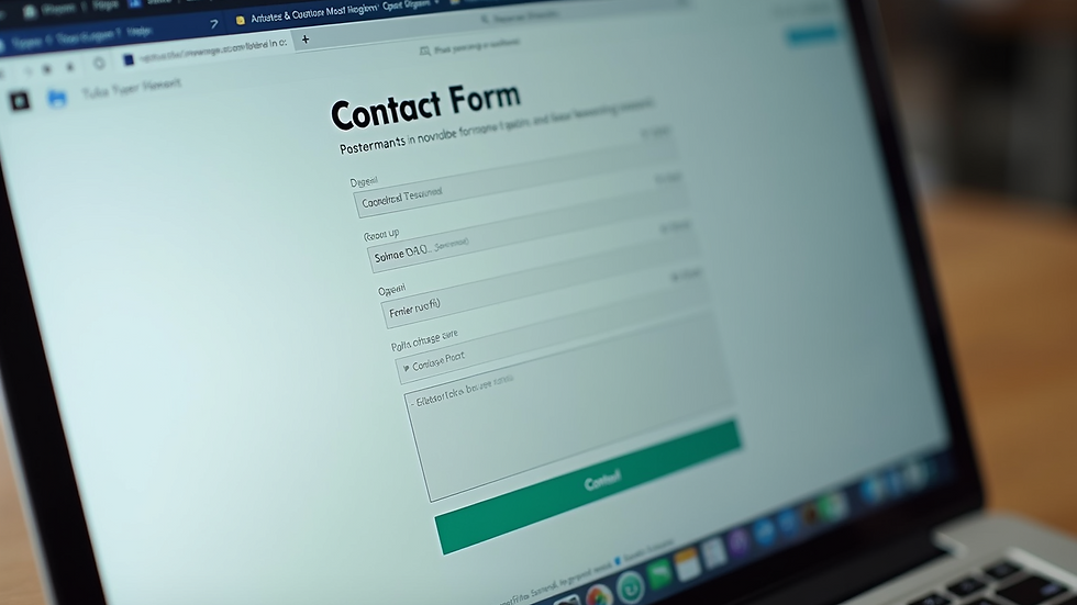 Close-up of a contact form on a website