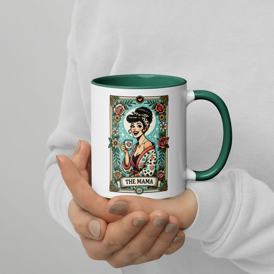 Mama Card Mug | Color Inside Ceramic Coffee Cup for Moms