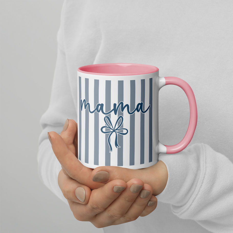 Coquette Mama Ceramic Mug | Cute Color Inside Coffee Cup