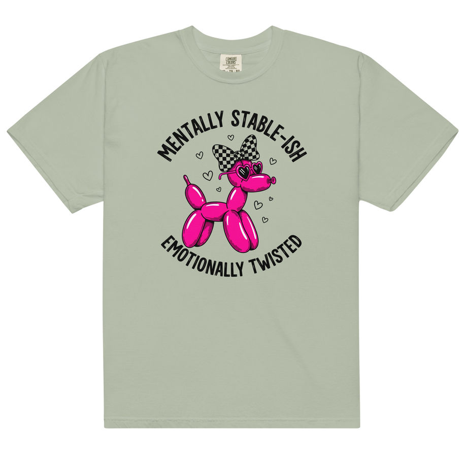 mentally stable ish emotionally twisted shirt funny sarcastic graphic tee