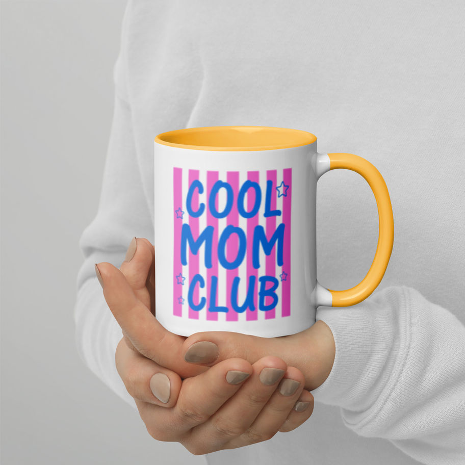 Cool Mom Club mug with color inside ceramic coffee cup”