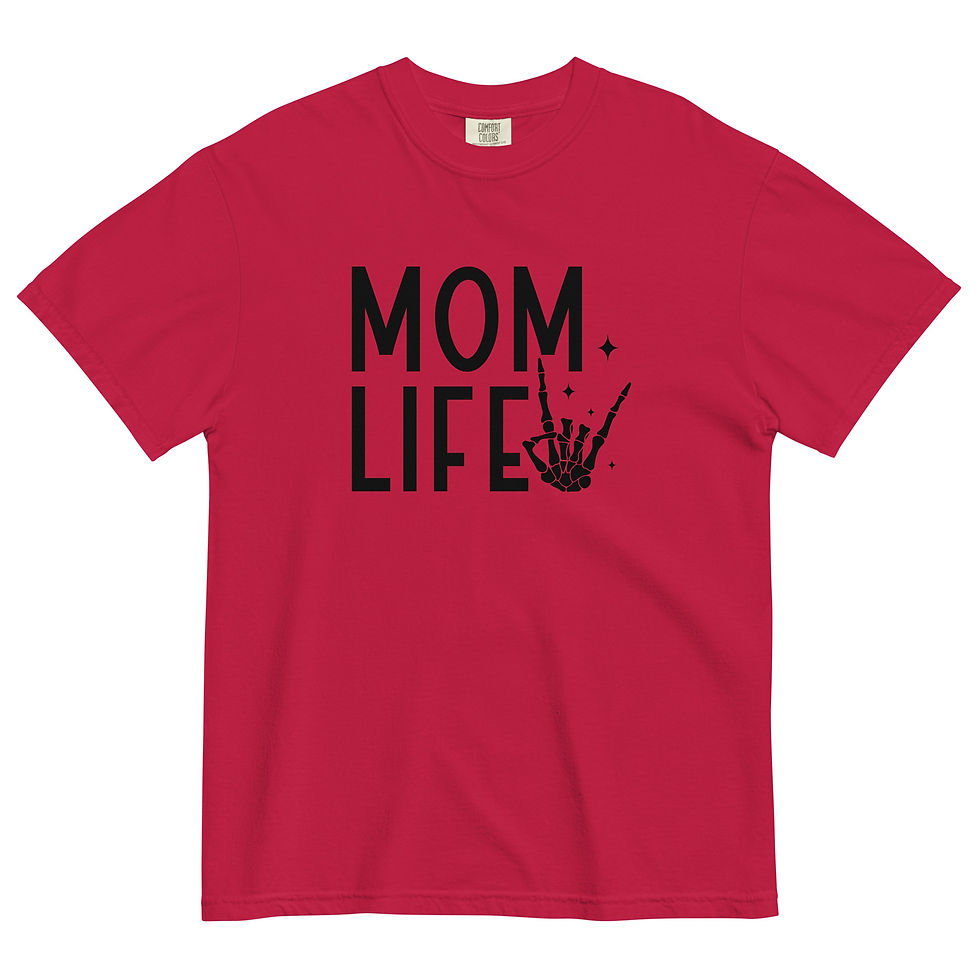 Mom Life Graphic T-Shirt front back black graphics