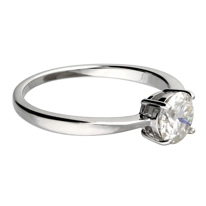 Thumbnail: Moissanite solitaire ring