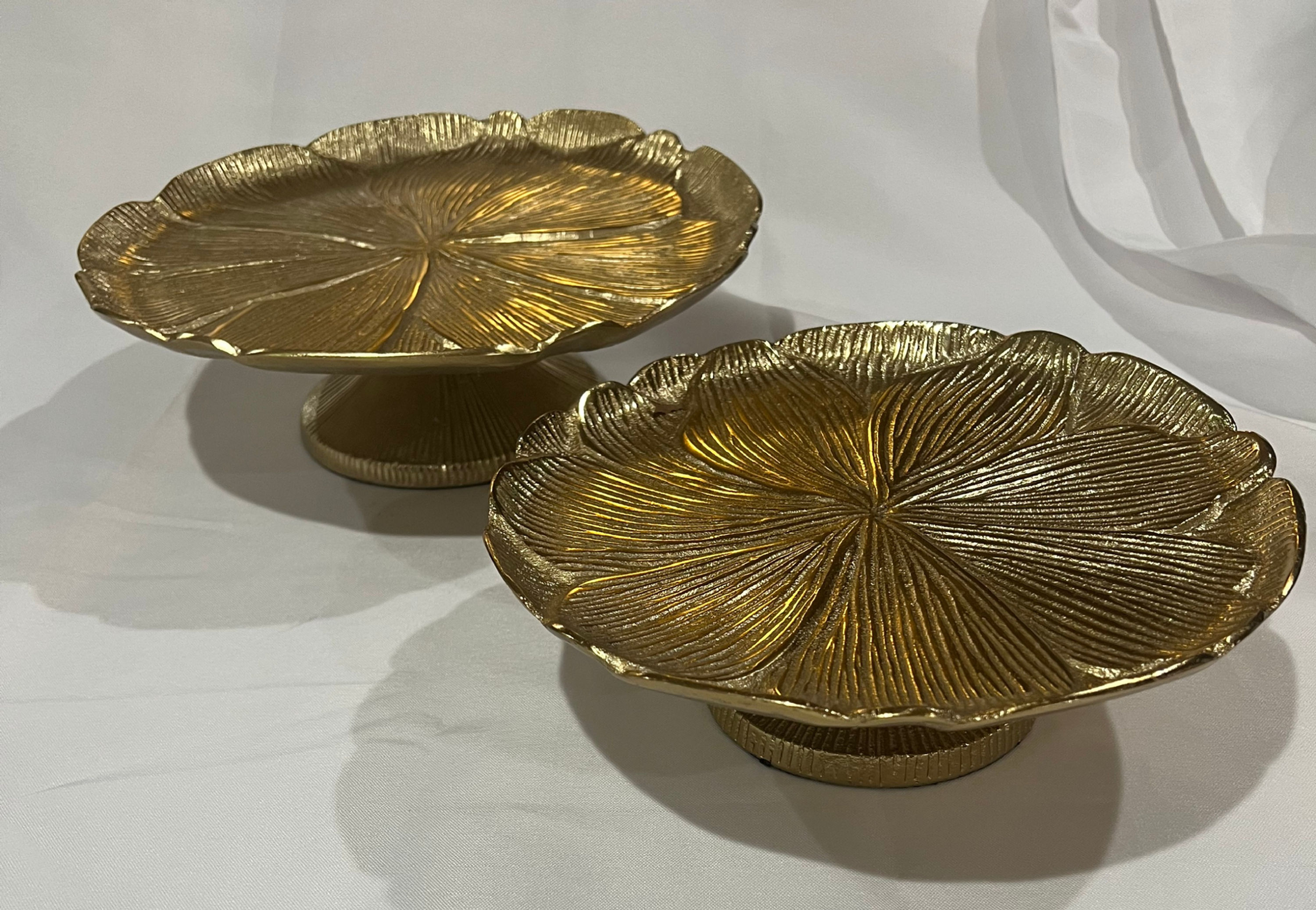Gold Metal Flower Cake Stand