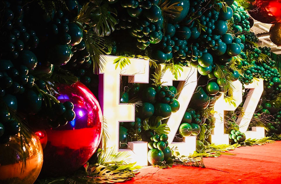 Light up letters and organic balloons