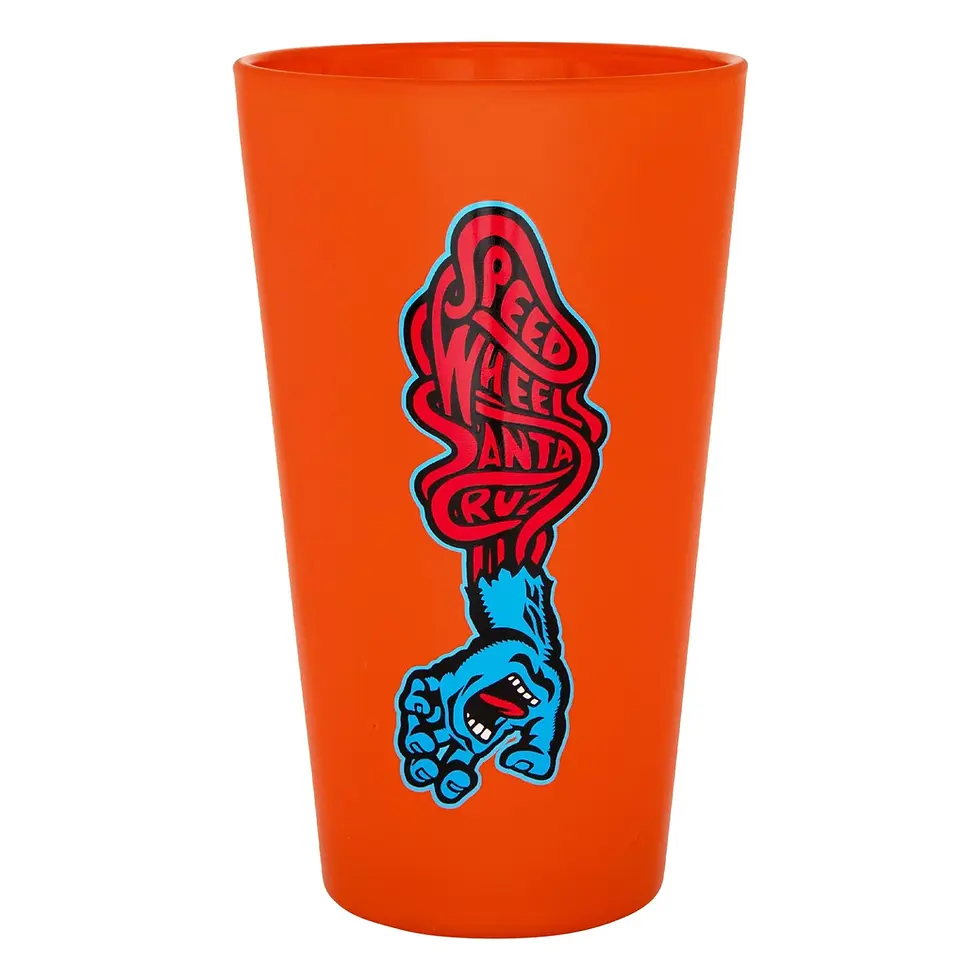 Miniatura: OJ Speed Wheels Screaming Hand Pint Glass Orange