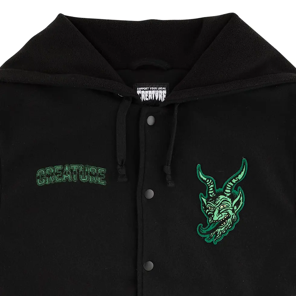 Miniatura: Creature Drop Out Varsity Jacket Black