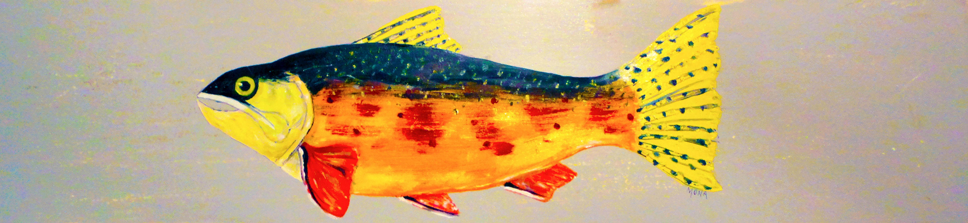 Fish Board #029 — Original Oil Painting on Barn-Board