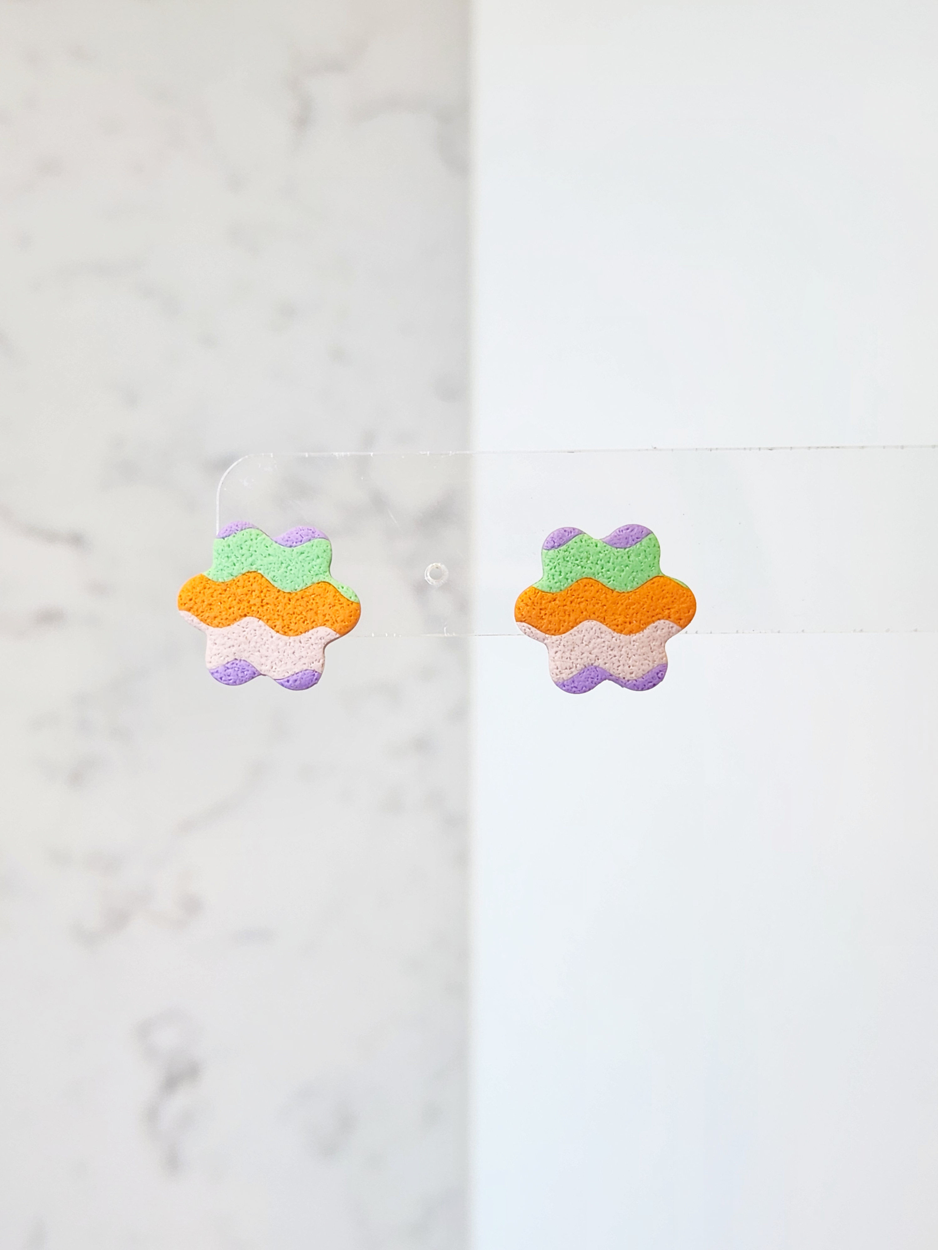 Stripey Cloud Studs