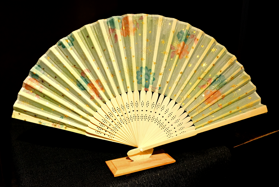 Thumbnail: Éventail/Hand fan - vert/green
