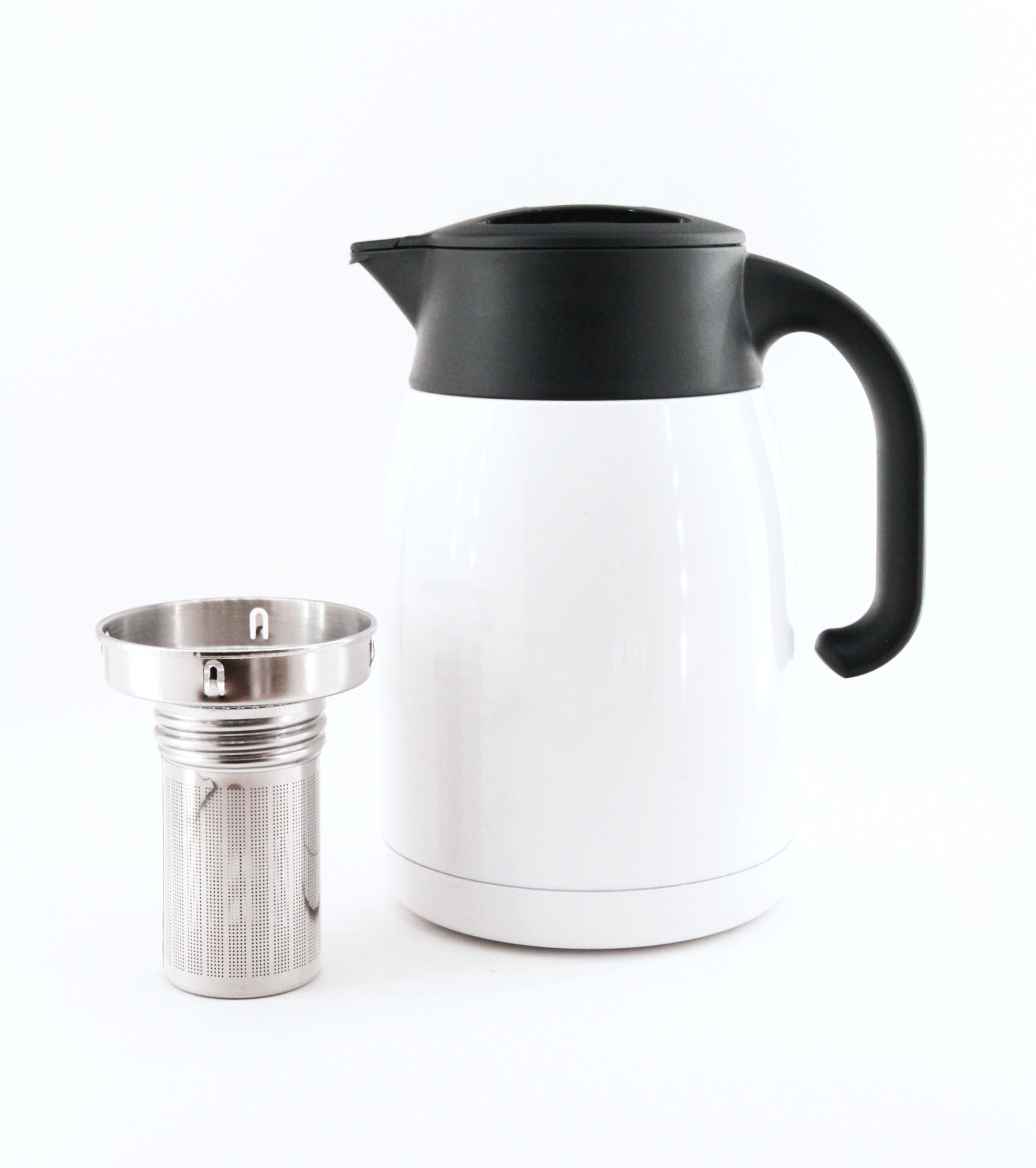 Pengu - Stainless Steel Vacuum Tea & Coffee Pot with S/S - Pearl White (1.0 L)