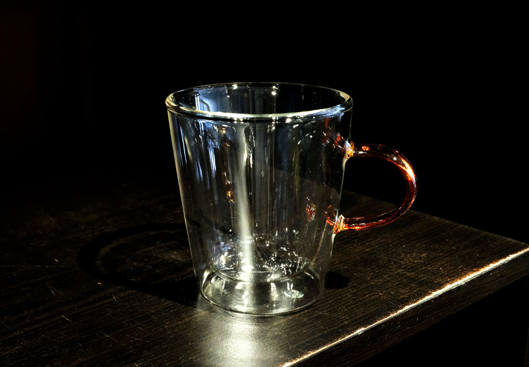 Tasse en verre à double paroi/Double Wall Glass Cup (250 mL) - orange