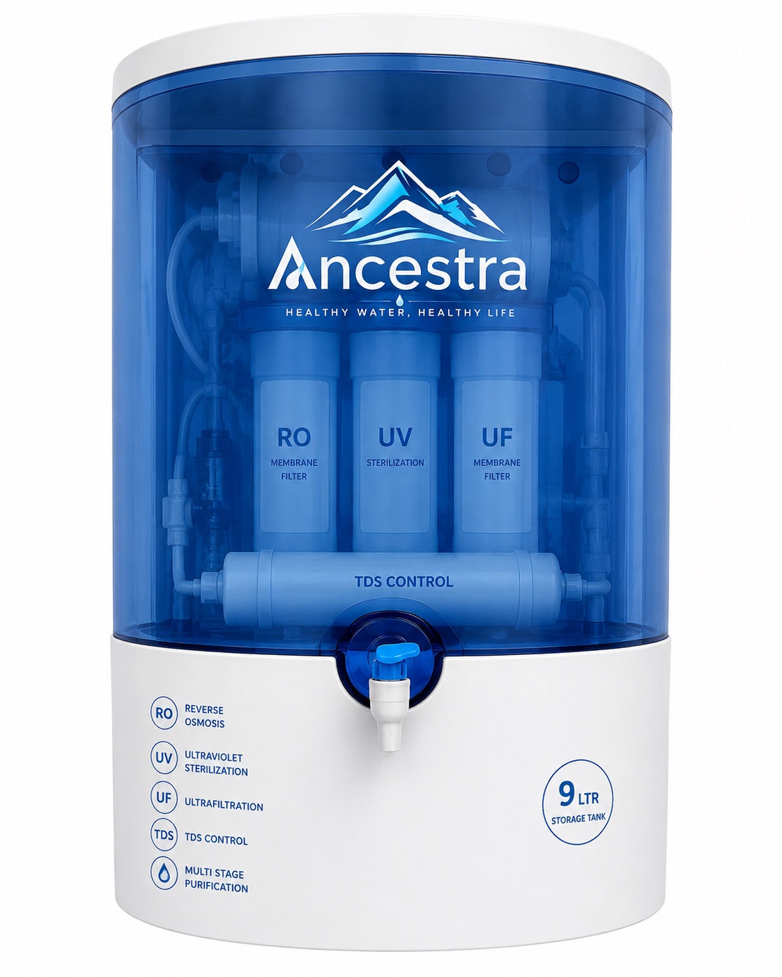 Ancestra Aquenza Water Purifier RO+UV+UF+TDS Control Multi Stage Purification
