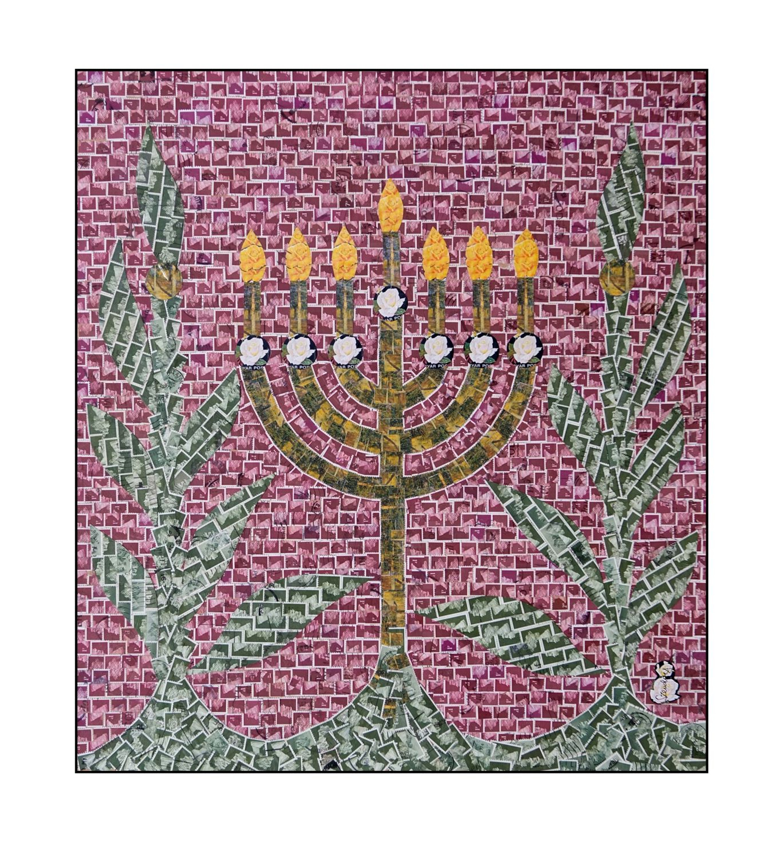 Menorah with Olive Trees