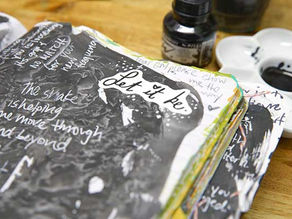 Painting with black ink for healing & release