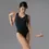 Thumbnail: Ballet Rosa Hope Cross Back Leotard Front View Black
