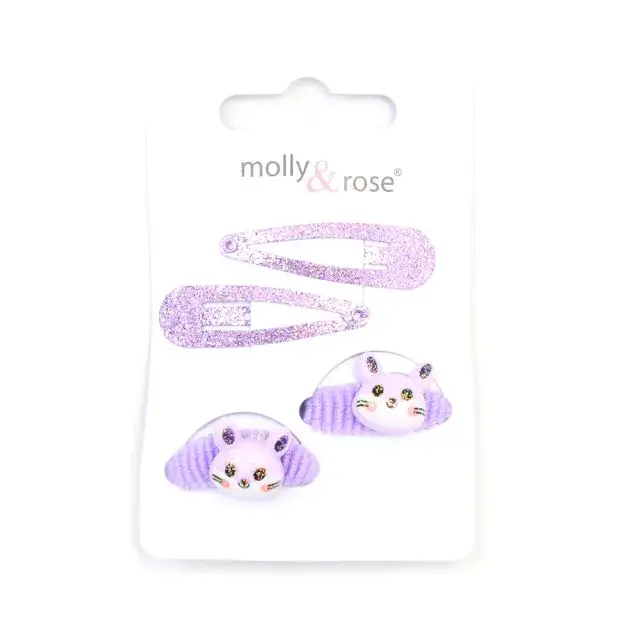 Molly & Rose Glitter Hair Slides and Animal Motif Hair Band Set