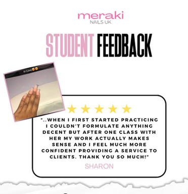 student work at Meraki Nails UK
